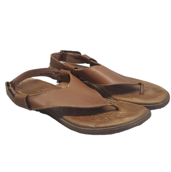 Born Women Leather Ankle Strap Comfort Flat Slip on sandals shoes sz 8 - Picture 1 of 10